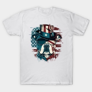 Patriotic Staffordshire Pit Bull Independence Day 4th of July T-Shirt